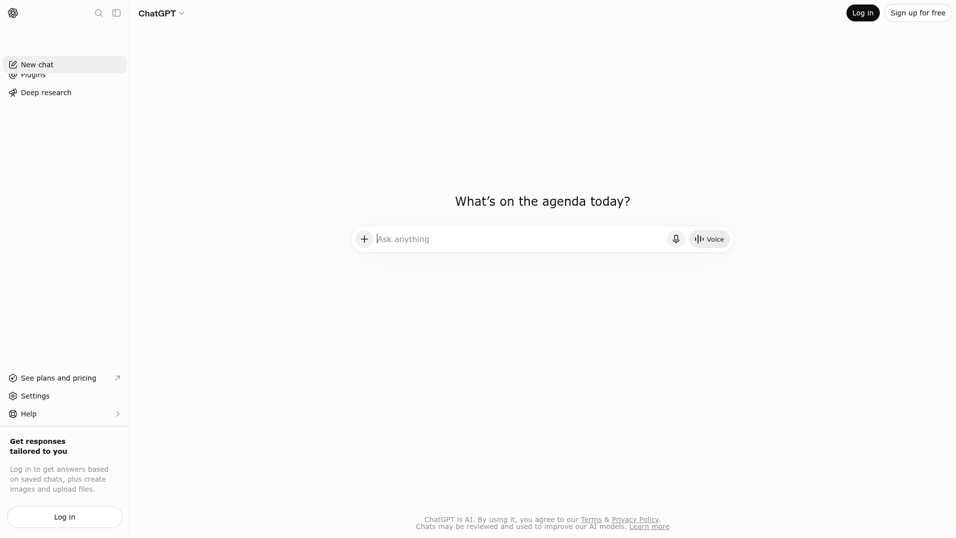 ChatGPT 公开登录前产品界面截图