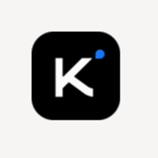 黑底白色 K 与蓝色信号点构成的 Kimi 应用图标