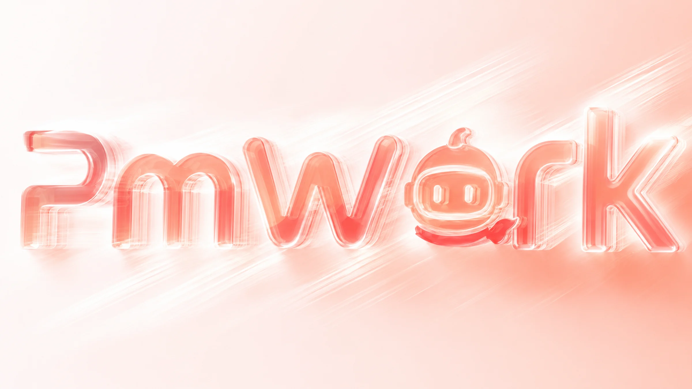 PmWork 半透明红色立体标准字方案