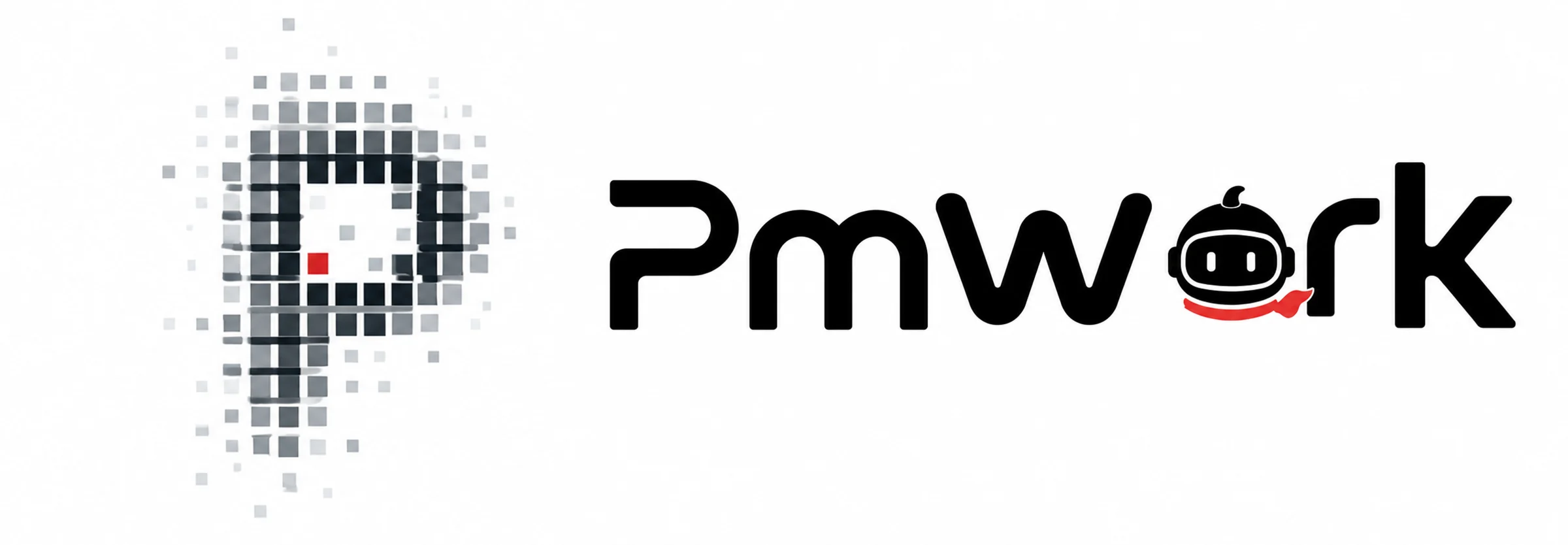 像素问号图形与 PmWork 标准字组合方案